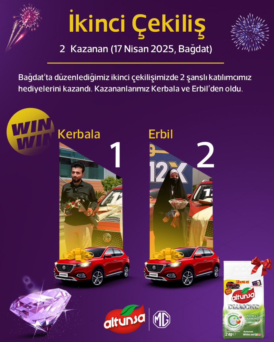 İkinci Çekiliş – 2 Kazanan (17 Nisan 2025, Bağdat)